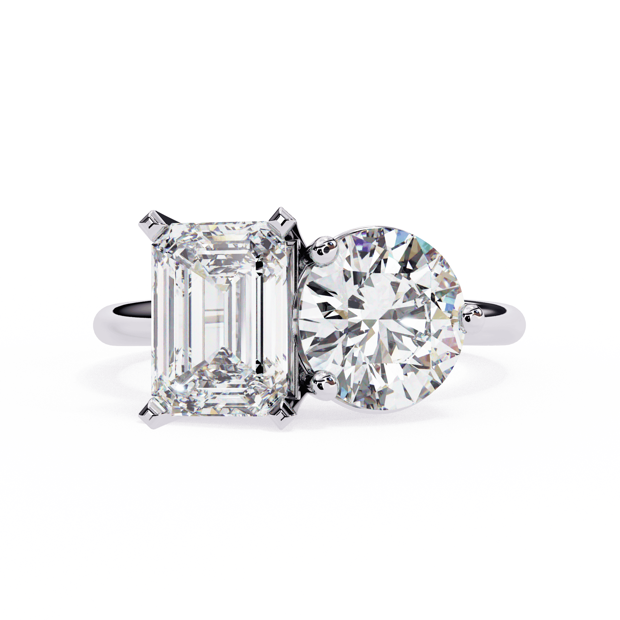 Radiant & Round Diamond Duo Ring